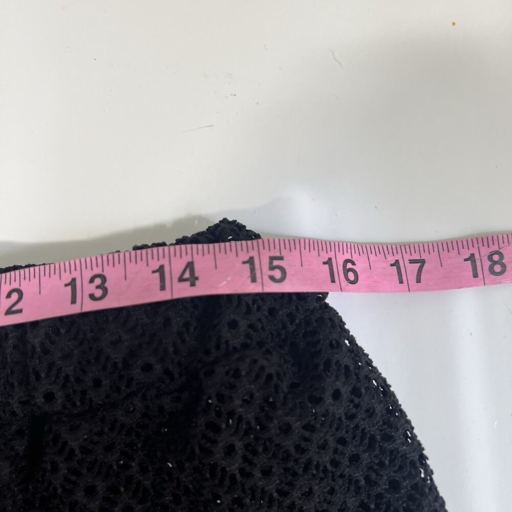 Blue Island Sheer Crochet Swim Coverup Pants Black Size Large Beach Split Leg - Picture 9 of 10